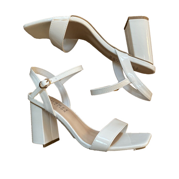 Journey Collection Tivona Sandals Creamy White Patent High Heels Shoes US Size 8 - Picture 11 of 11